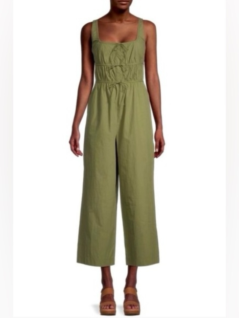 Rebecca Taylor 100% Cotton Sage Green Jumpsuit Size 2